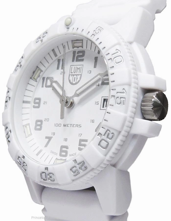 Luminox Mens Large Leatherback Sea Turtle Watch - All-White - 100m - Date