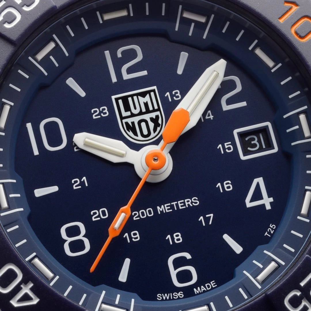 Luminox Navy Seal Blue Dial Orange Rubber Strap Watch XS.3253.CBNSF.SET