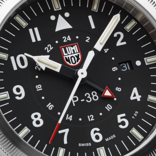 Luminox P38 Lightning Pilot Brown Leather Strap Men's Watch XA.9521