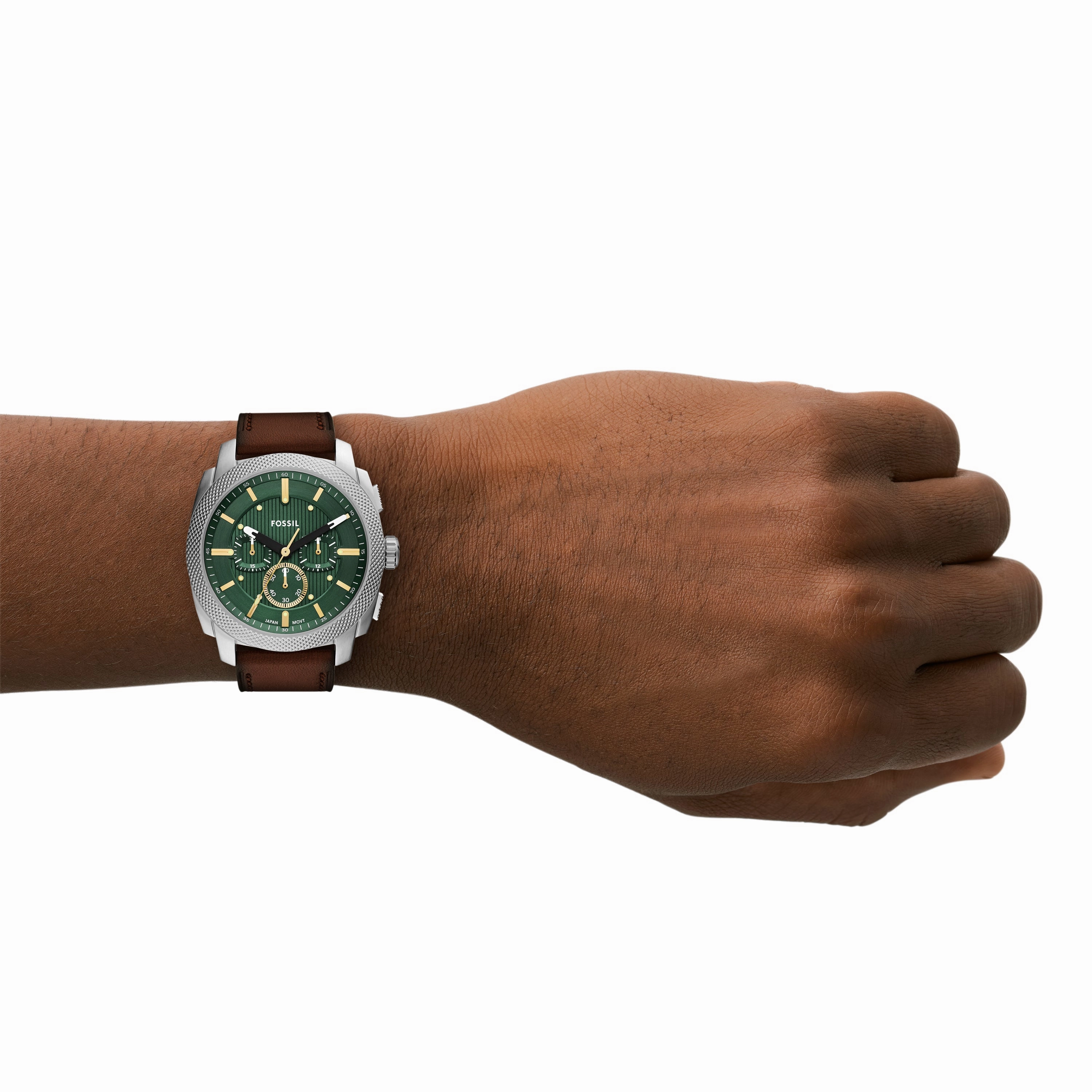 Machine Chronograph Brown Leather Watch