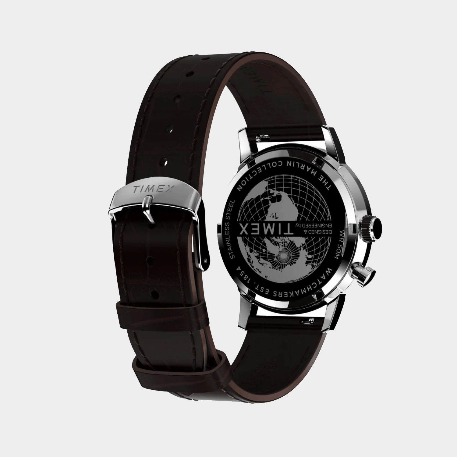 Marlin Moon Men Quartz Rose Gold Dial Multi-Function Leather Watch TW2W51100UJ