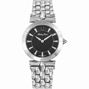 Mathey Tissot Women's Watch - Classic Black Dial Stainless Steel Bracelet | D106AN