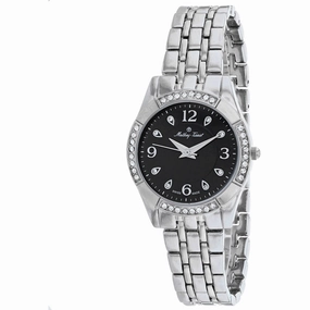 Mathey Tissot Women's Watch - FLEURY 2568 Black Dial Silver Tone Bracelet | D2568AN