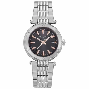 Mathey Tissot Women's Watch - Neptune Black Dial Stainless Steel Bracelet | D912RRN