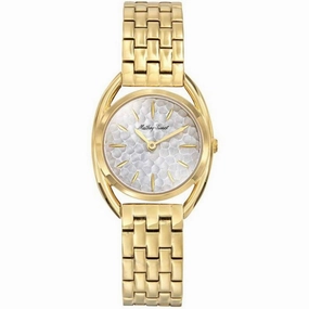 Mathey Tissot Women's Watch - Saphira Silver Tone Dial Yellow Gold Bracelet | D933PYI