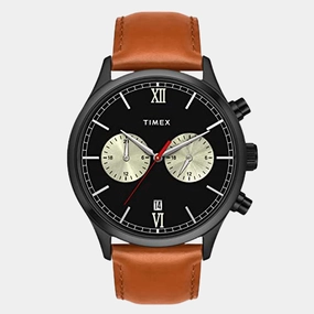 Men Black Analog Leather Watch TWEG19808