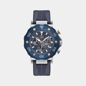 Men Blue Silicon Chronograph Watch Y63006G7MF
