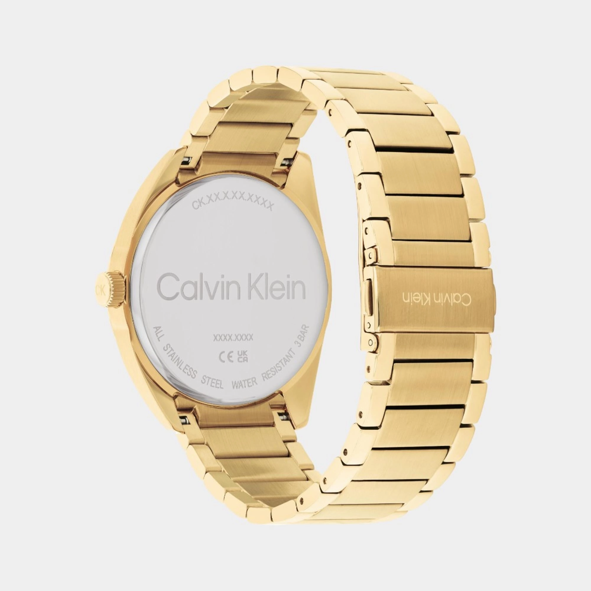 Men Quartz Analog Gold Dial Stainless Steel Watch 25200447