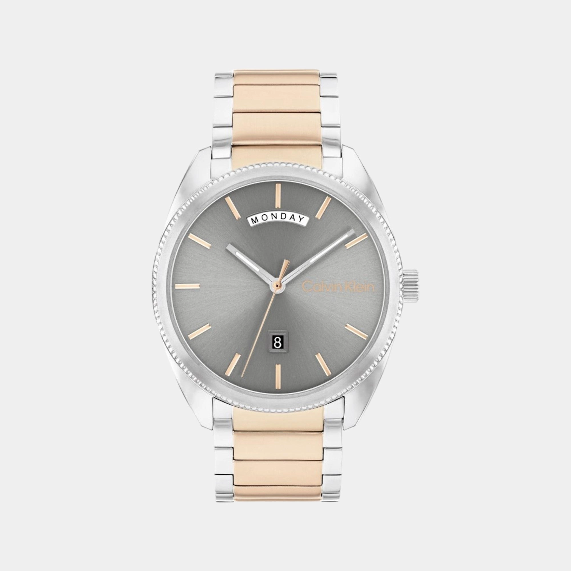 Men Quartz Analog Grey Dial Stainless Steel Watch 25200449