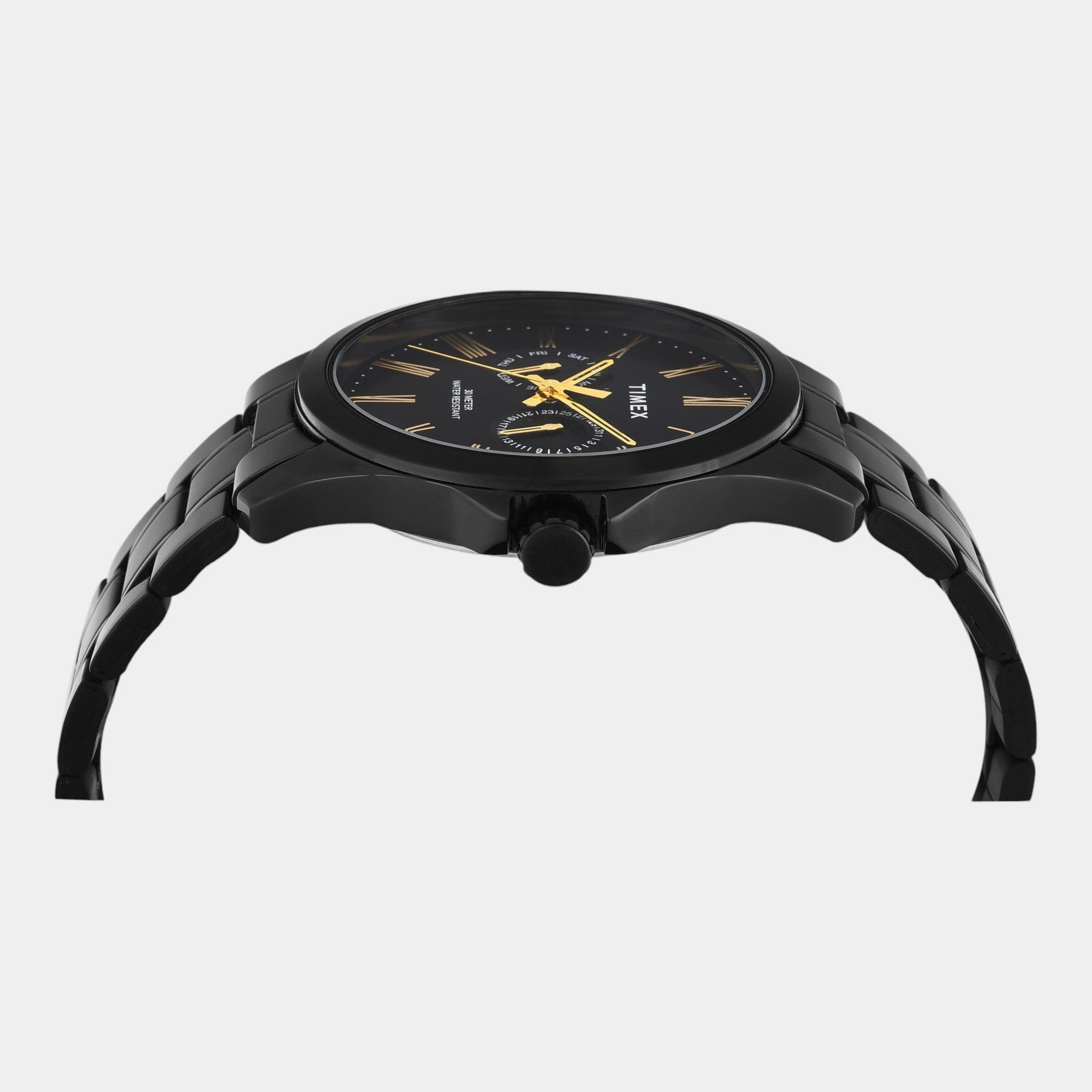 Men Quartz Black Dial Analog Stainless Steel Watch TW000X135