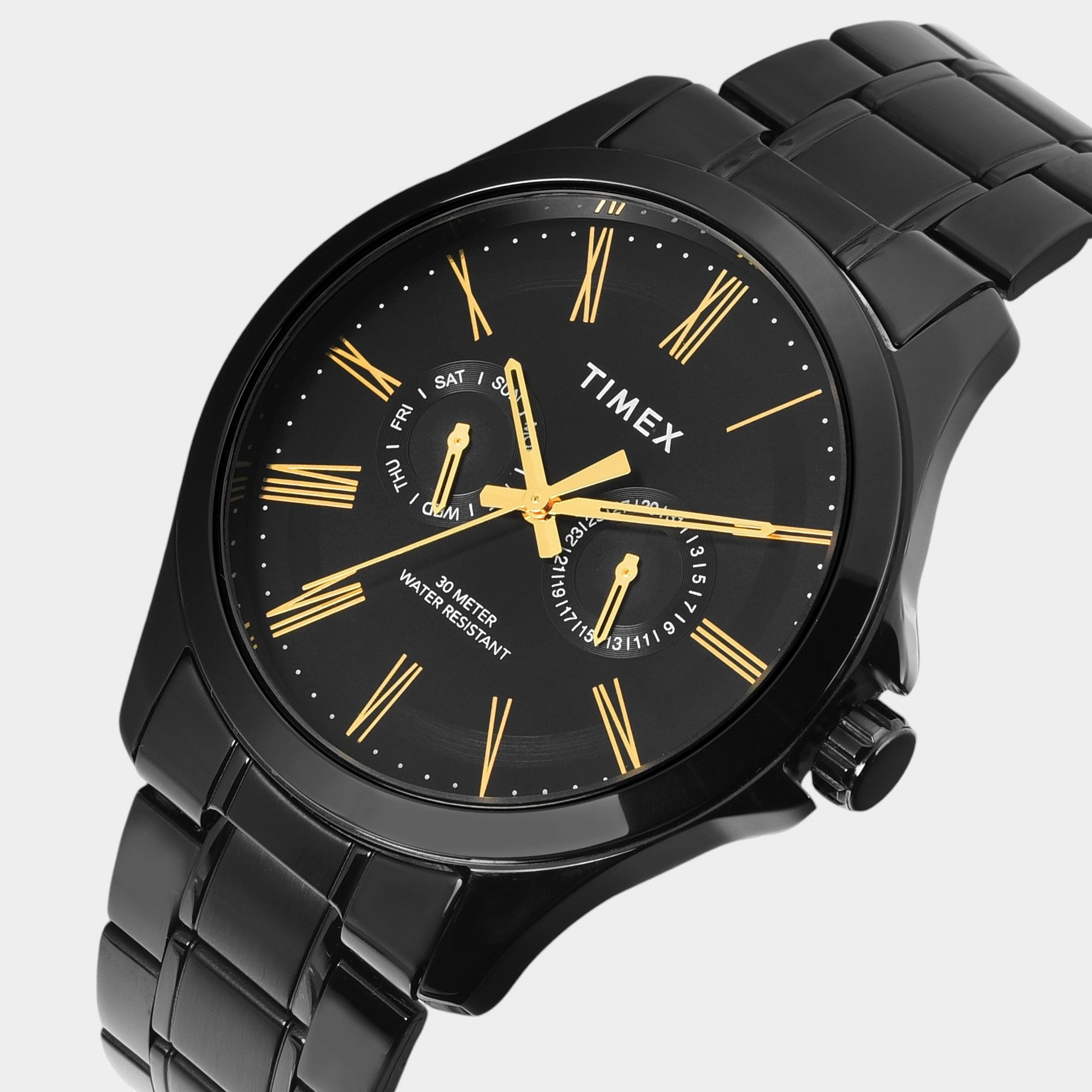 Men Quartz Black Dial Analog Stainless Steel Watch TW000X135