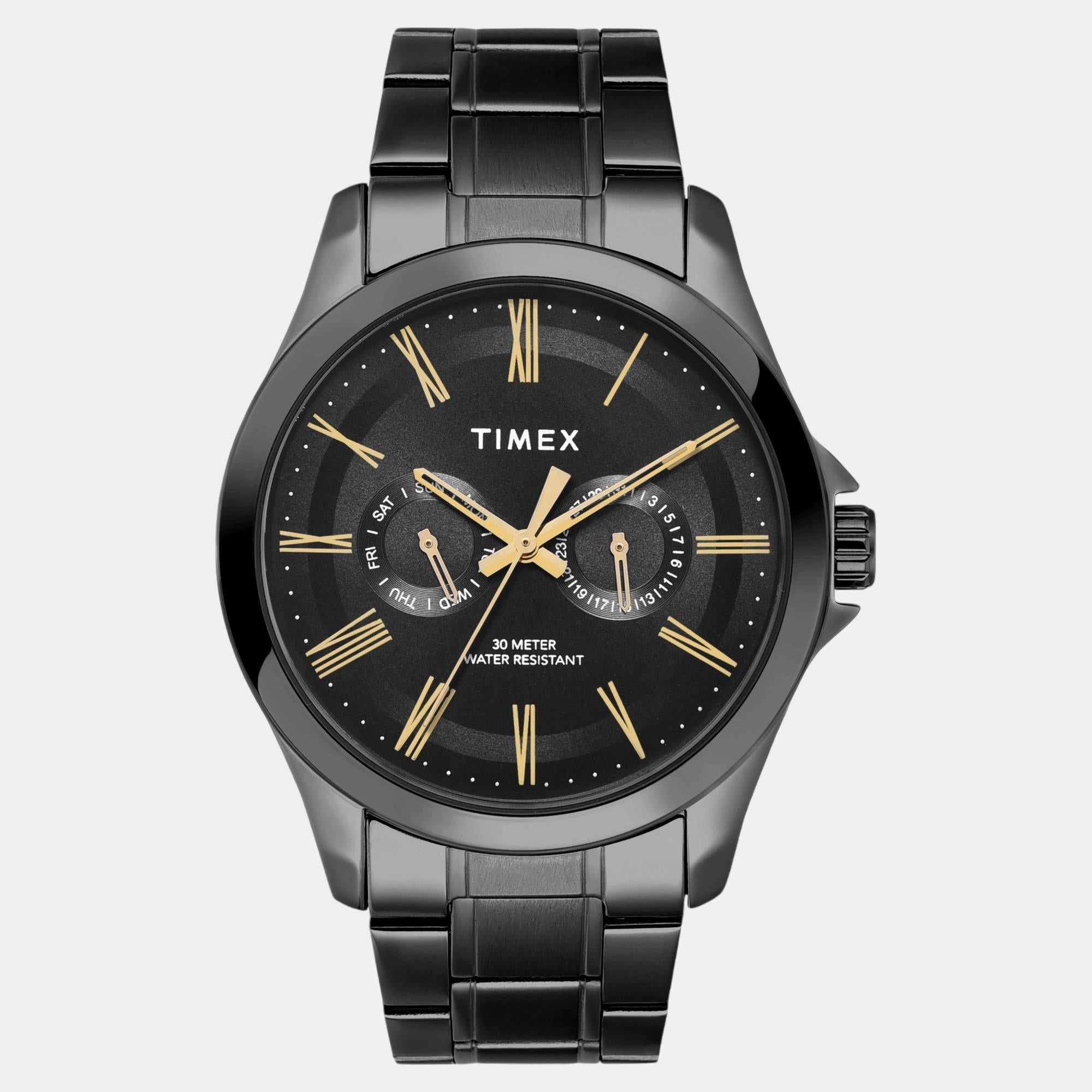 Men Quartz Black Dial Analog Stainless Steel Watch TW000X135