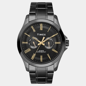 Men Quartz Black Dial Analog Stainless Steel Watch TW000X135