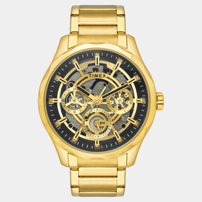 Men Quartz Black Dial Multi-Function Stainless Steel Watch TW0TG7628