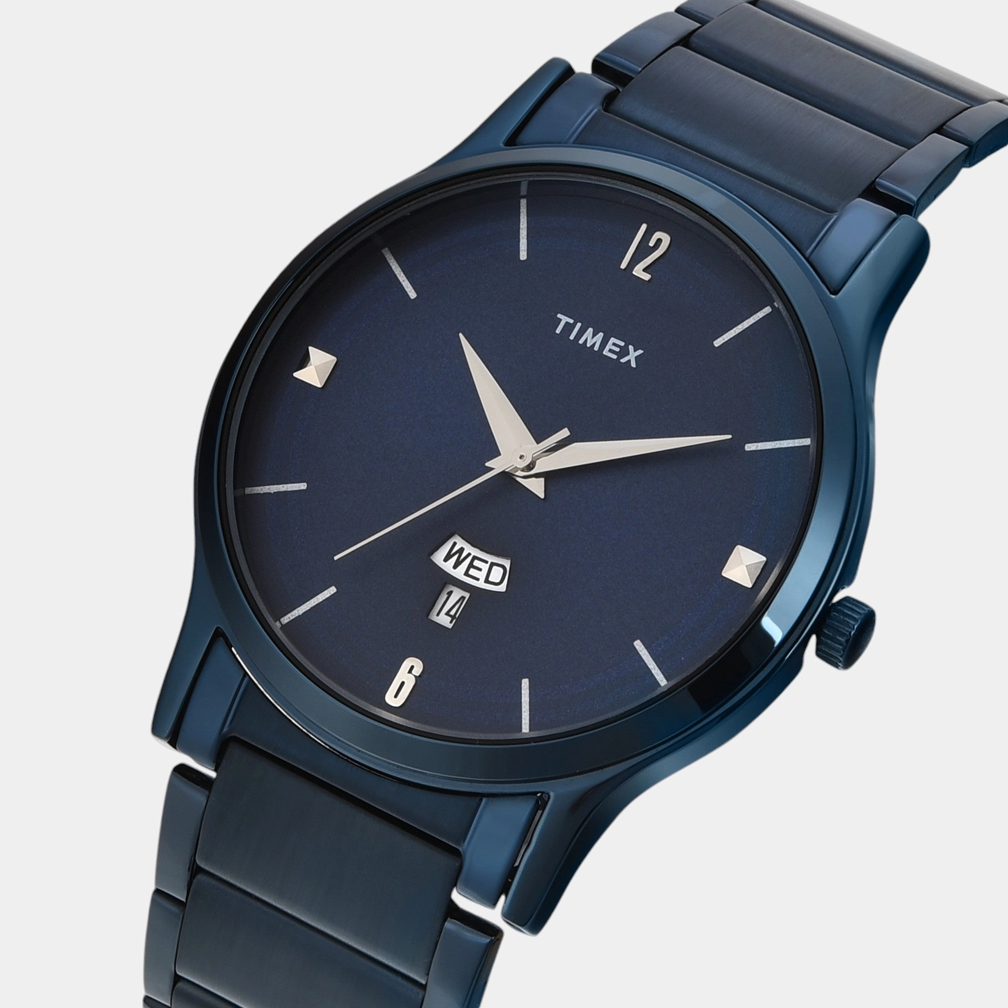 Men Quartz Blue Dial Analog Stainless Steel Watch TW000R460