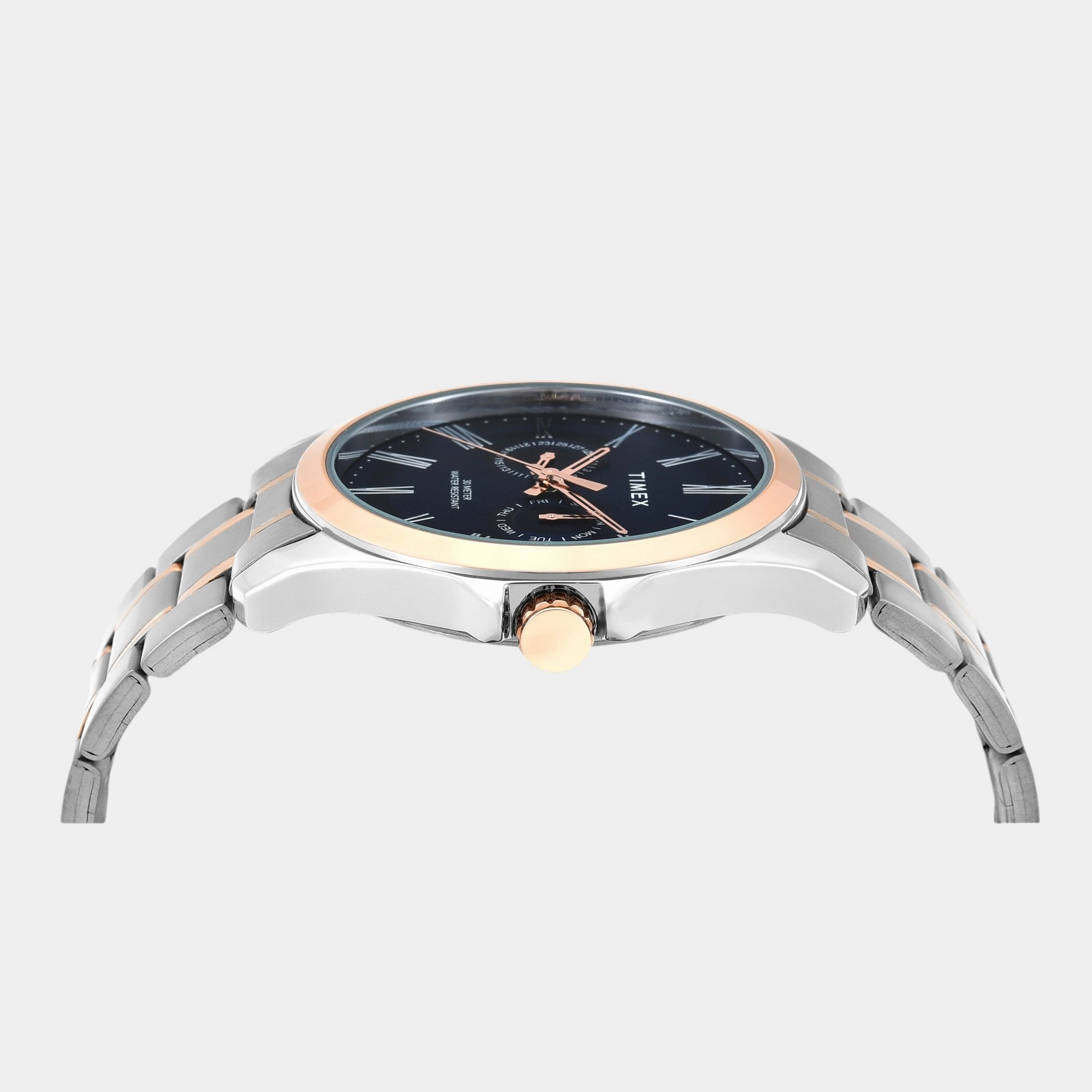 Men Quartz Blue Dial Analog Stainless Steel Watch TW000X131