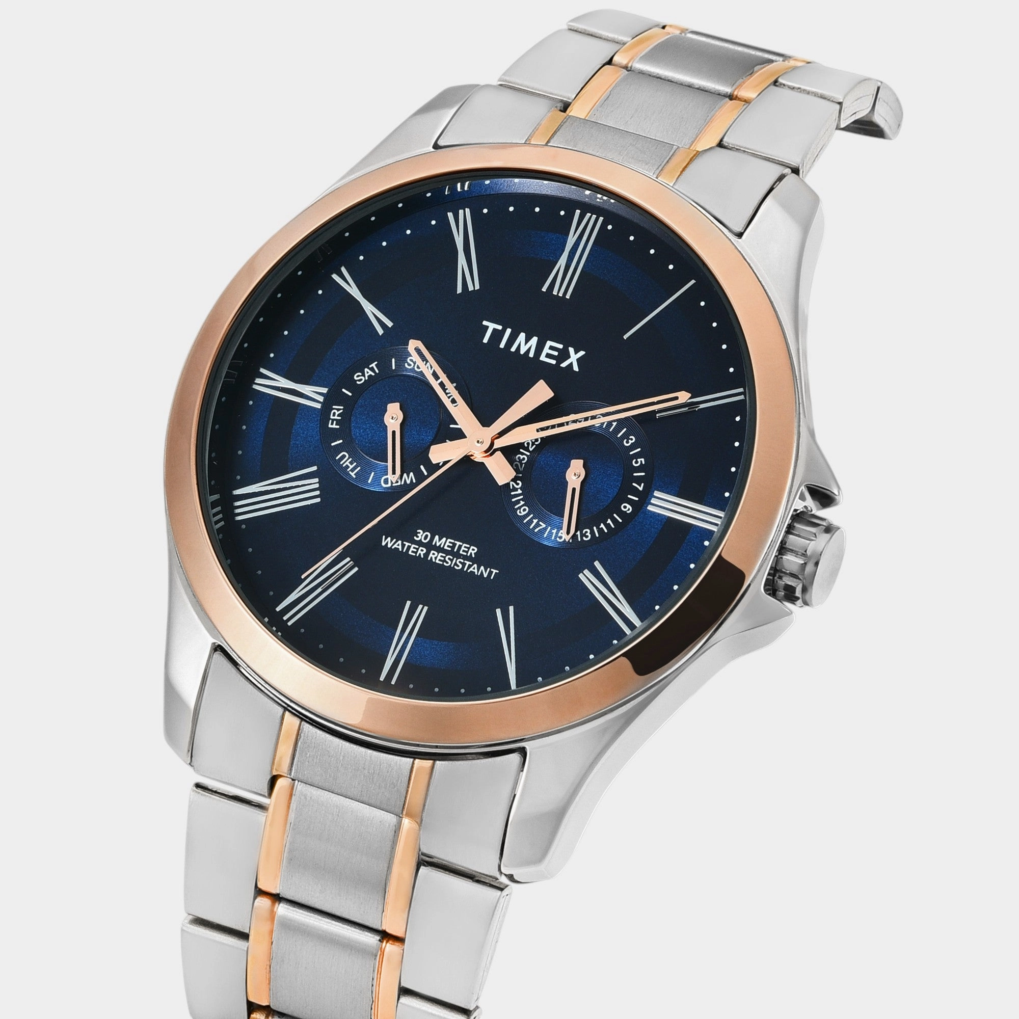 Men Quartz Blue Dial Analog Stainless Steel Watch TW000X131