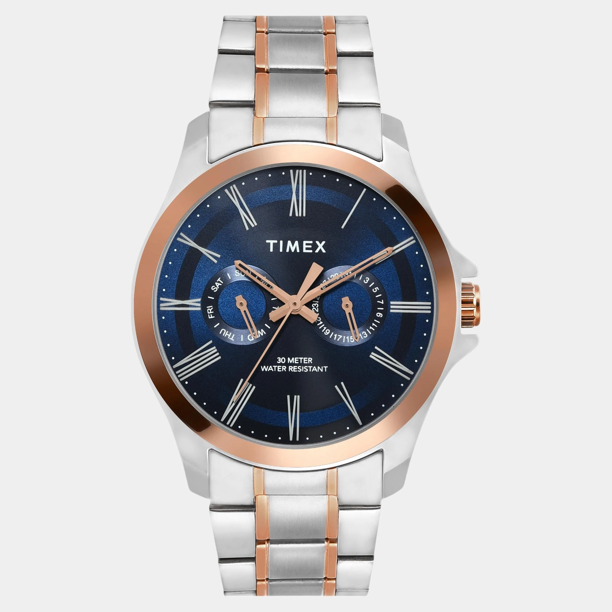 Men Quartz Blue Dial Analog Stainless Steel Watch TW000X131