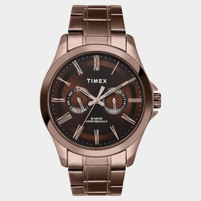 Men Quartz Brown Dial Analog Stainless Steel Watch TW000X136