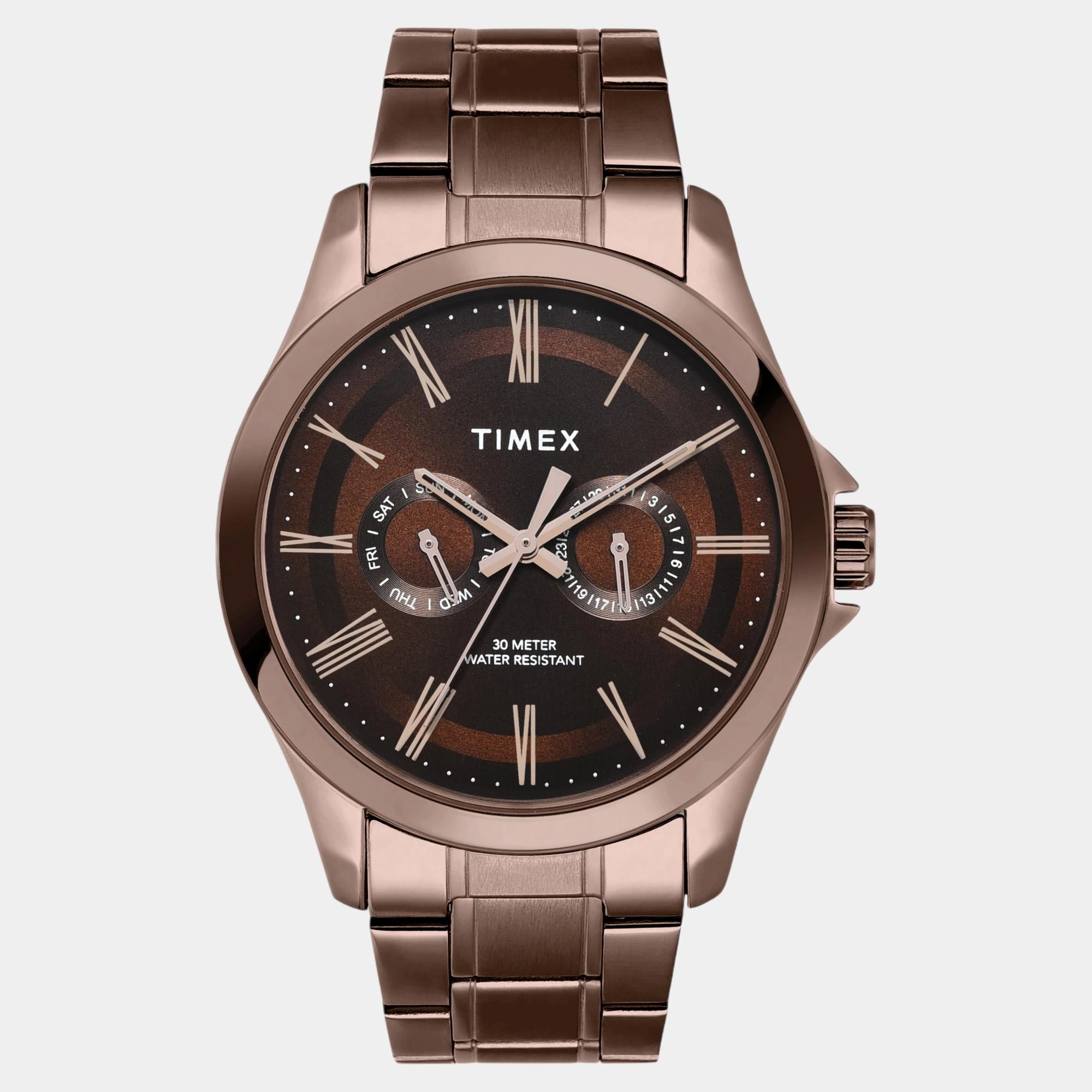 Men Quartz Brown Dial Analog Stainless Steel Watch TW000X136