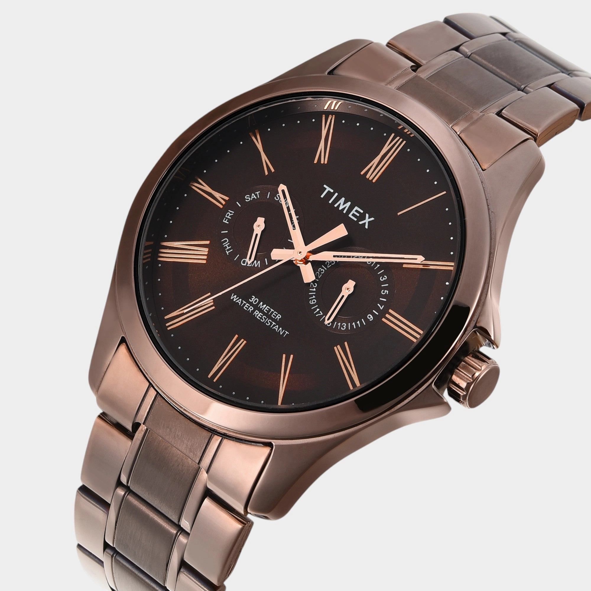 Men Quartz Brown Dial Analog Stainless Steel Watch TW000X136