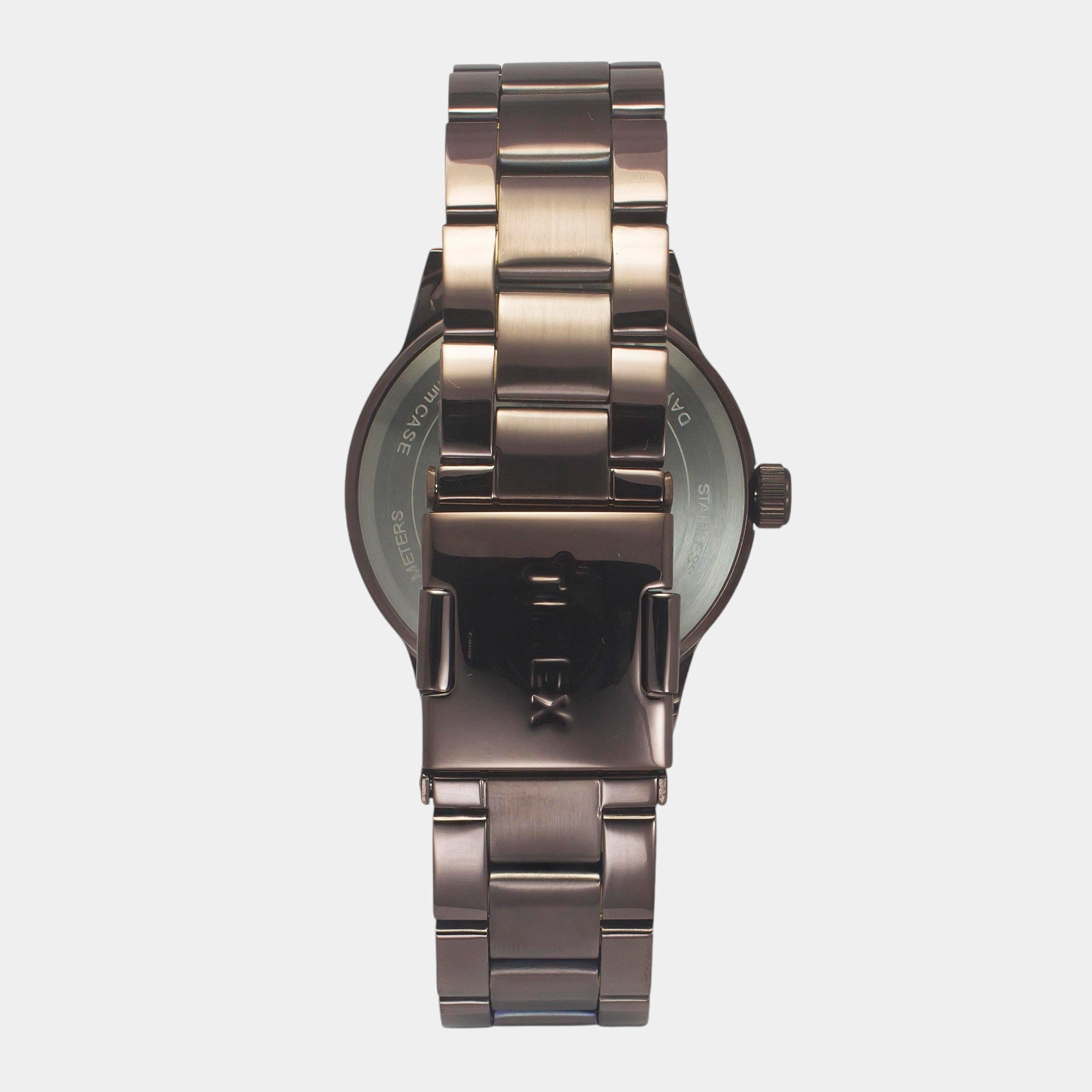 Men Quartz Brown Dial Multi-Function Stainless Steel Watch TWEG19941