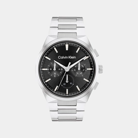 Men Quartz Chronograph Black Dial Stainless Steel Watch 25200459