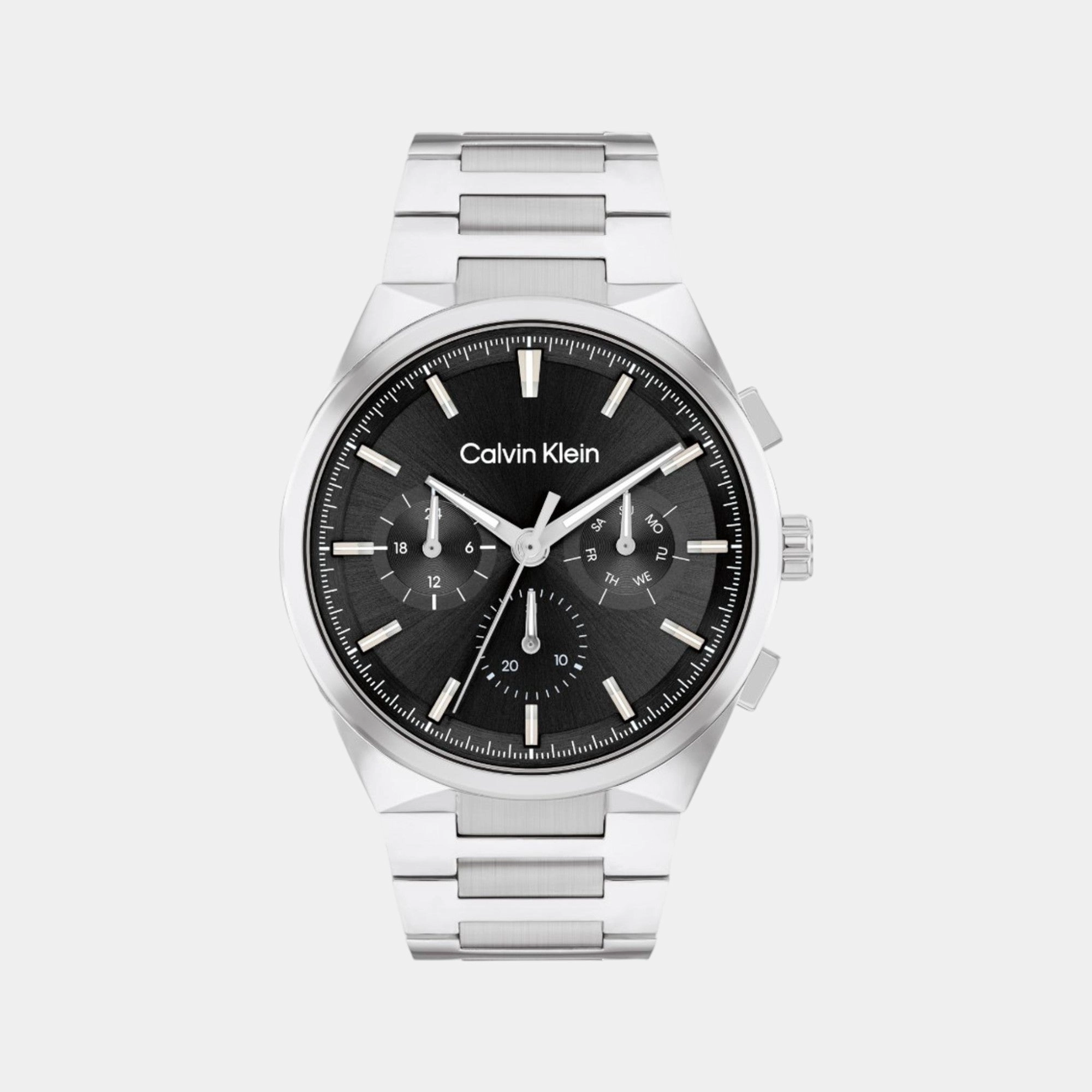 Men Quartz Chronograph Black Dial Stainless Steel Watch 25200459