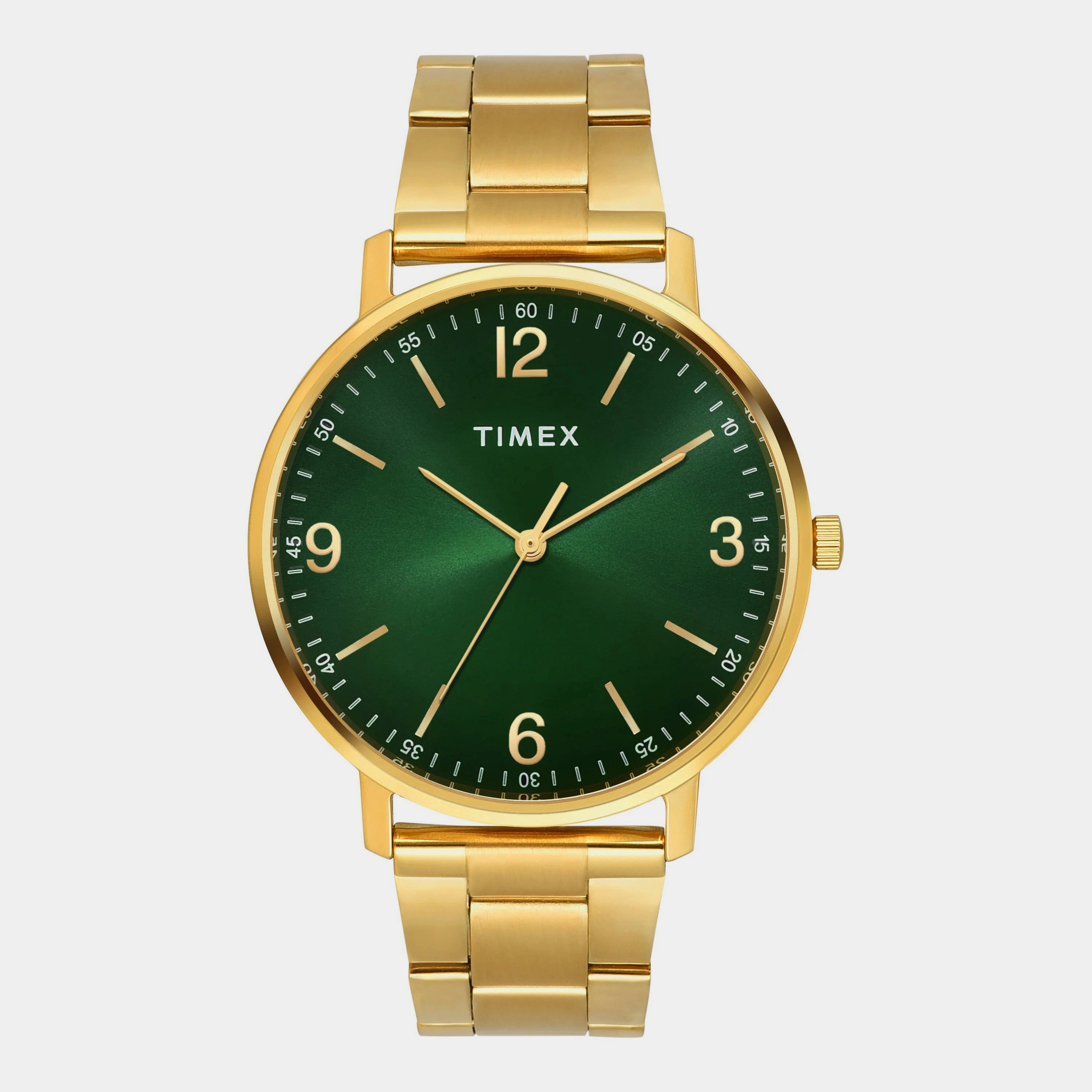 Men Quartz Green Dial Analog Stainless Steel Watch TW0TG8027