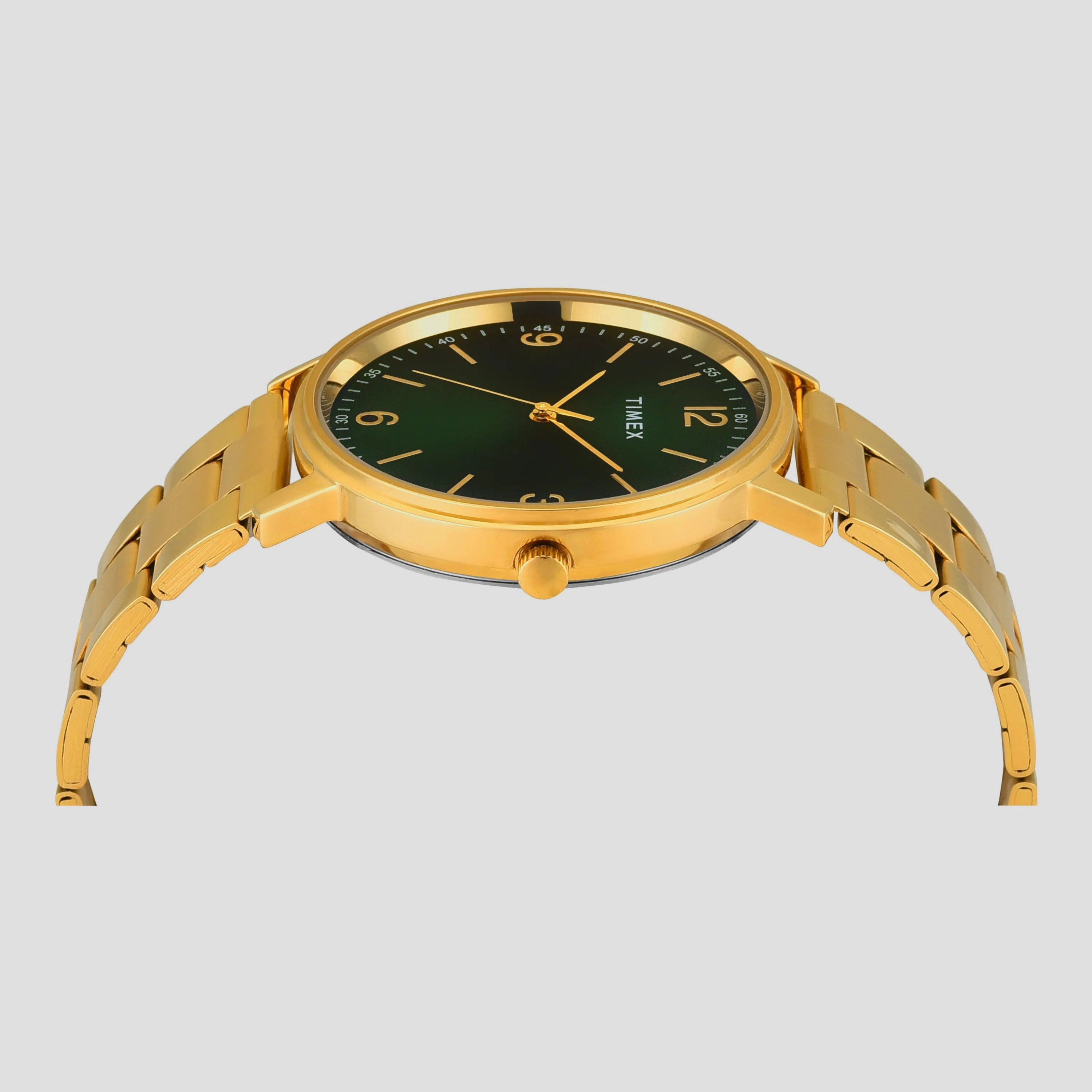 Men Quartz Green Dial Analog Stainless Steel Watch TW0TG8027