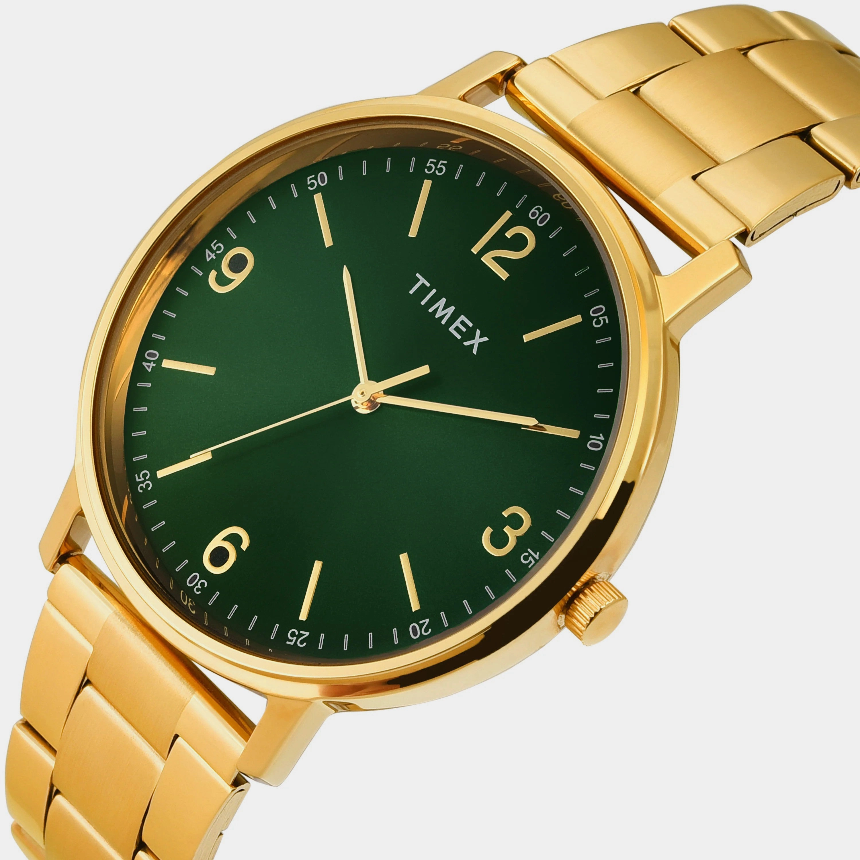 Men Quartz Green Dial Analog Stainless Steel Watch TW0TG8027