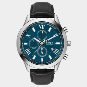 Men Quartz Teal Dial Chronograph Leather Watch TWEG18515