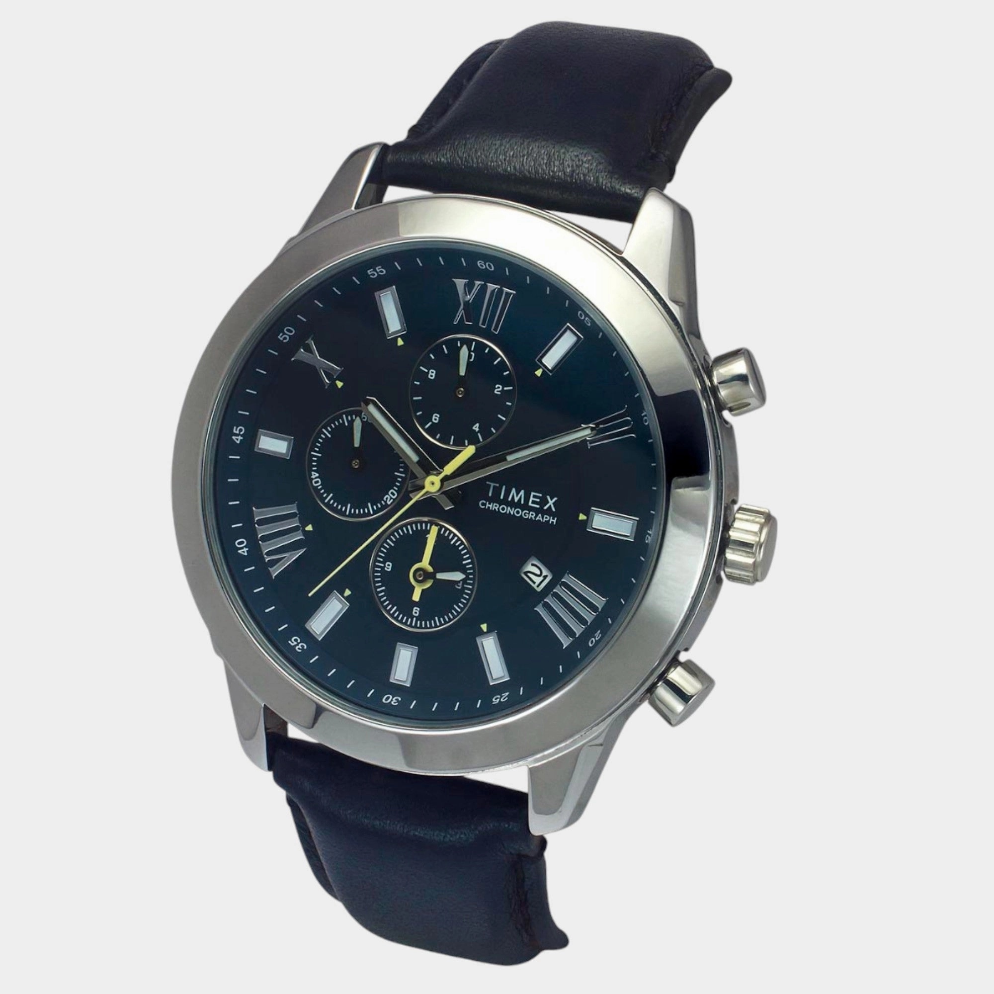 Men Quartz Teal Dial Chronograph Leather Watch TWEG18515