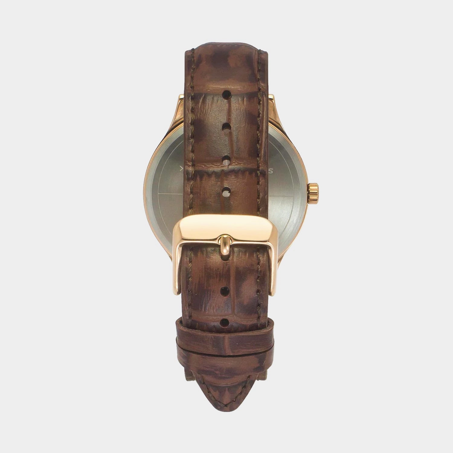 Men Quartz White Dial Multi-Function Leather Watch TWEG18433