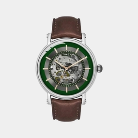 Men's Automatic Green Dial Analog Leather Watch TWEG16717