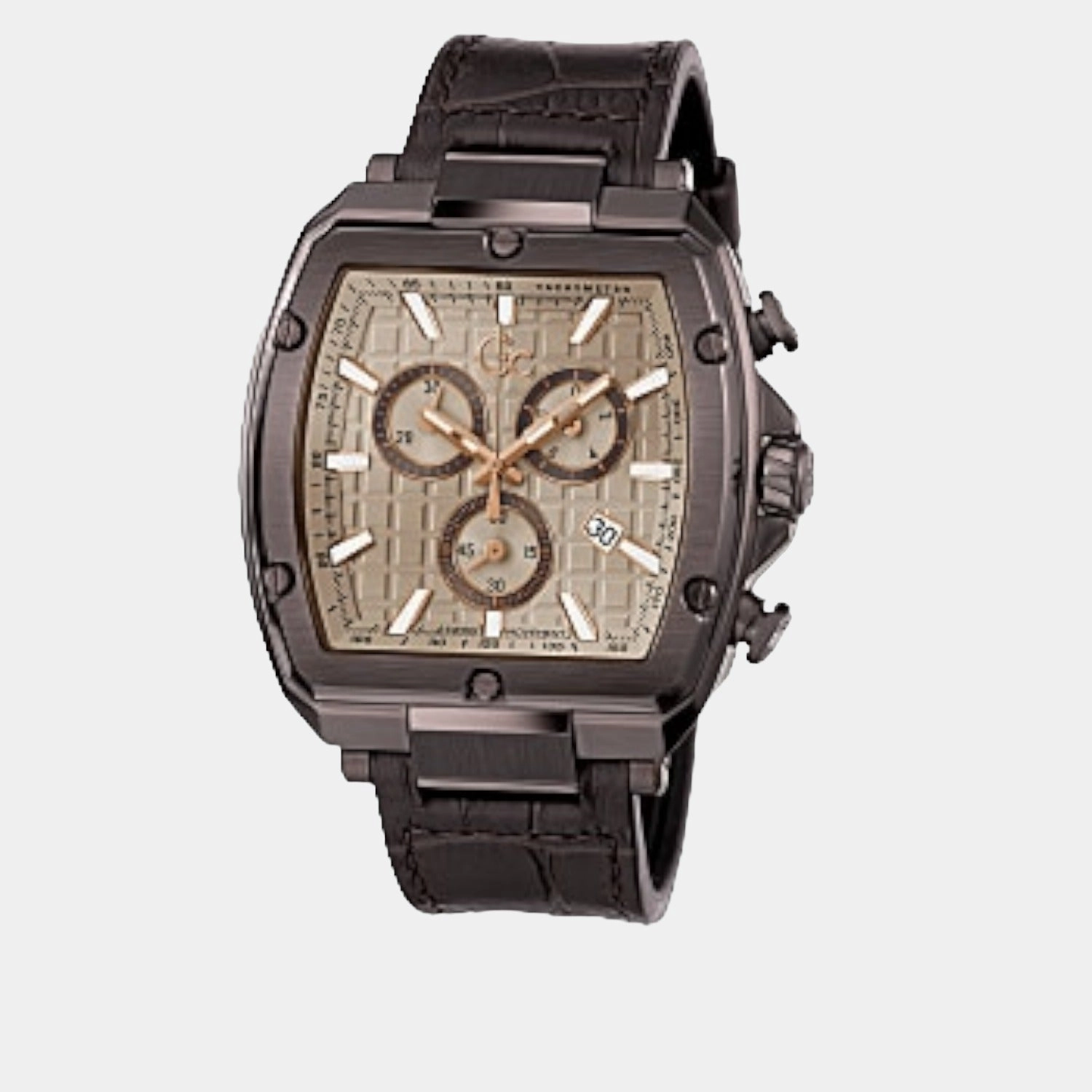 Men's Beige Leather Chronograph Watch Y83008G1MF