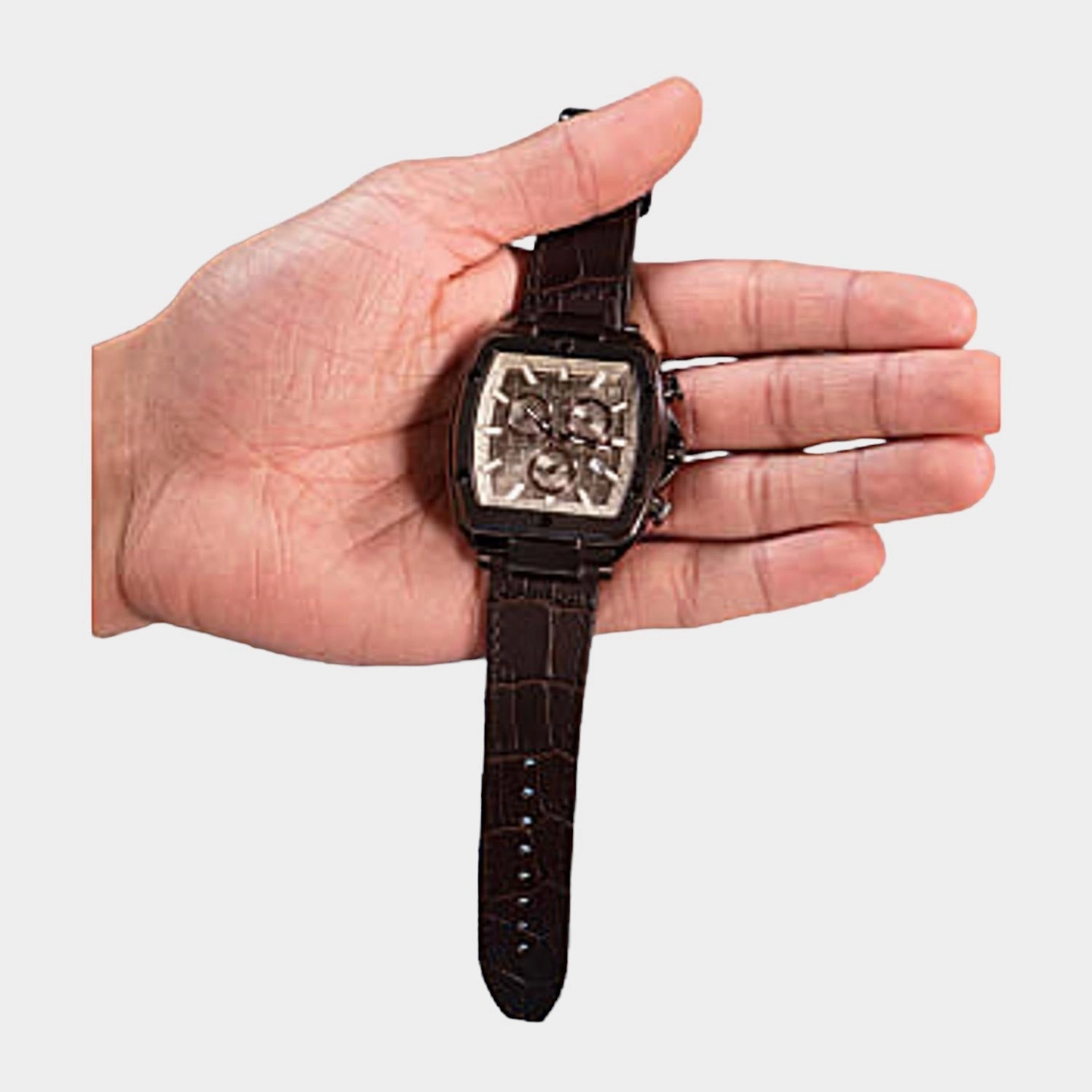 Men's Beige Leather Chronograph Watch Y83008G1MF