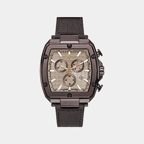 Men's Beige Leather Chronograph Watch Y83008G1MF