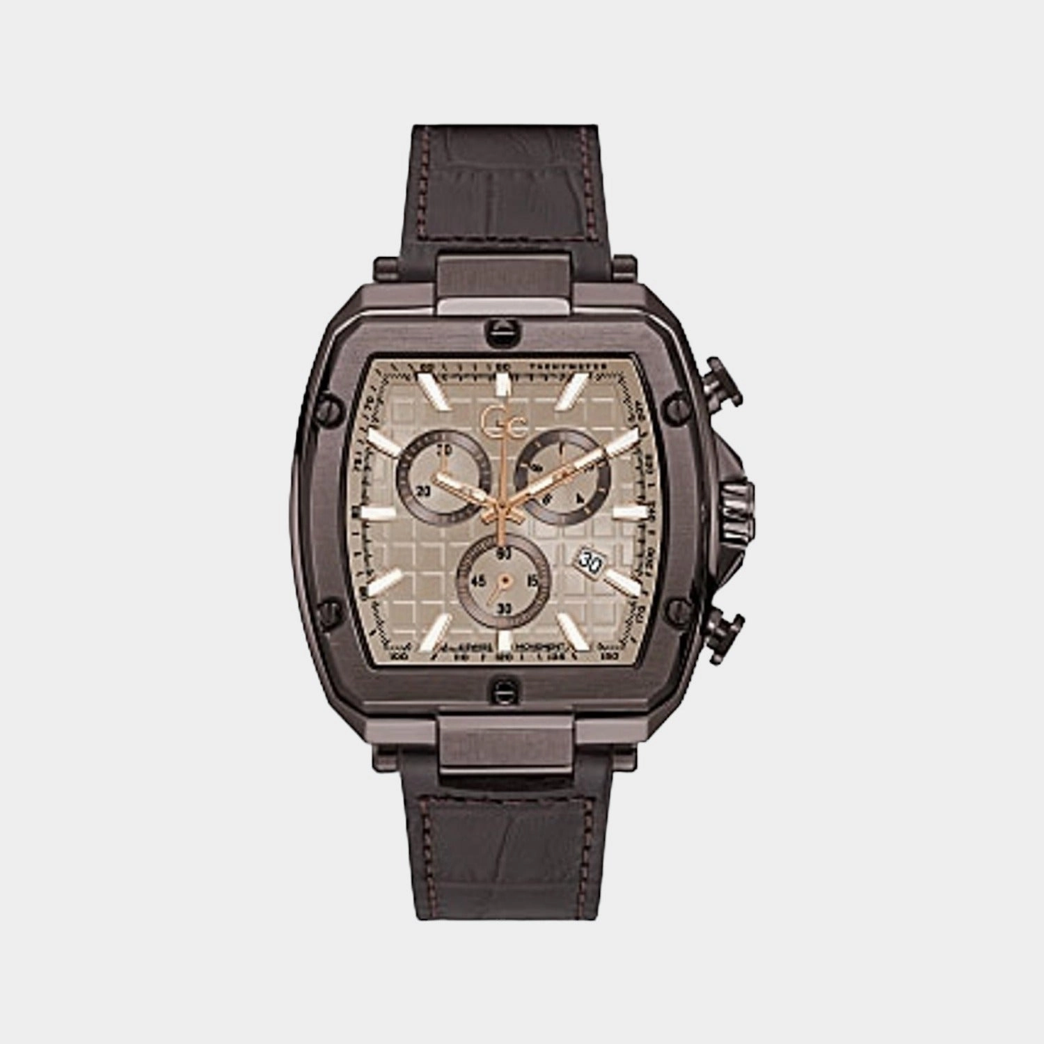 Men's Beige Leather Chronograph Watch Y83008G1MF