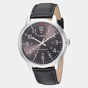 Men's Black Analog Leather Watch TW2R85500