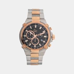 Men's Black Dial Chronograph Stainless Steel Watch Y24002G2MF