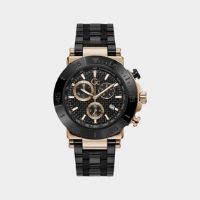 Men's Black Stainless Steel Chronograph Watch Y70002G2MF
