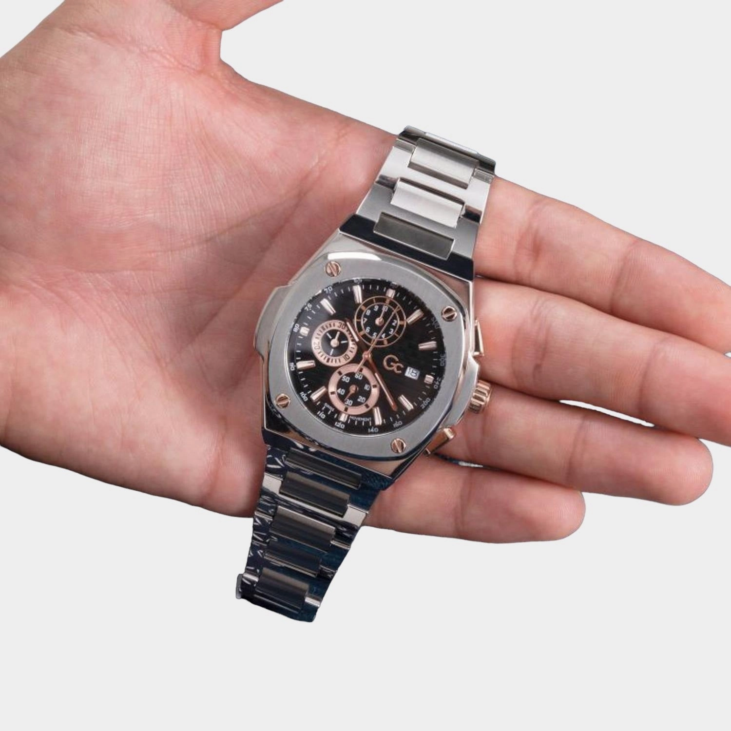 Men's Black Stainless Steel Chronograph Watch Y99001G2MF