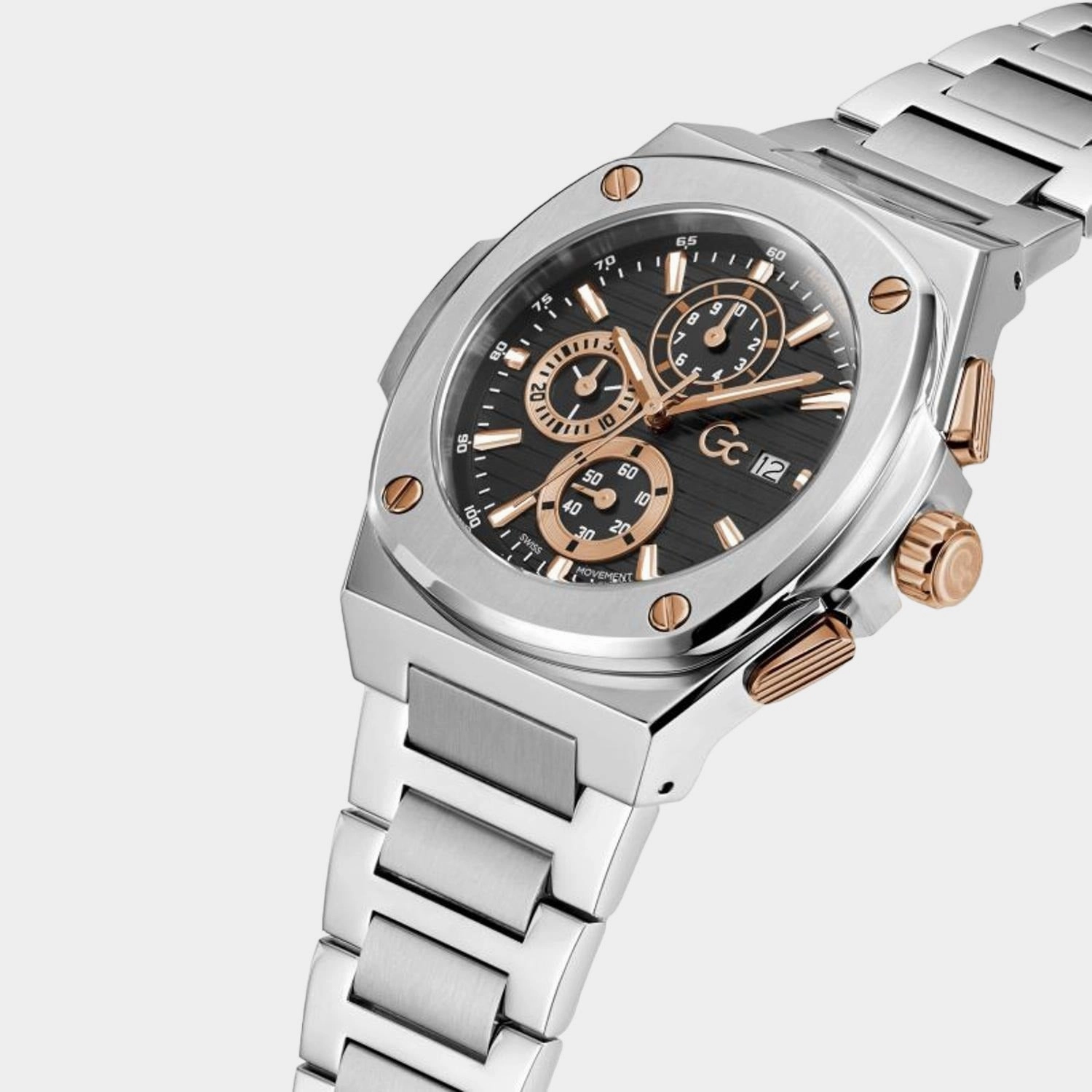 Men's Black Stainless Steel Chronograph Watch Y99001G2MF