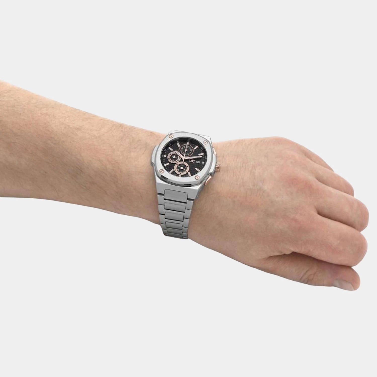 Men's Black Stainless Steel Chronograph Watch Y99001G2MF