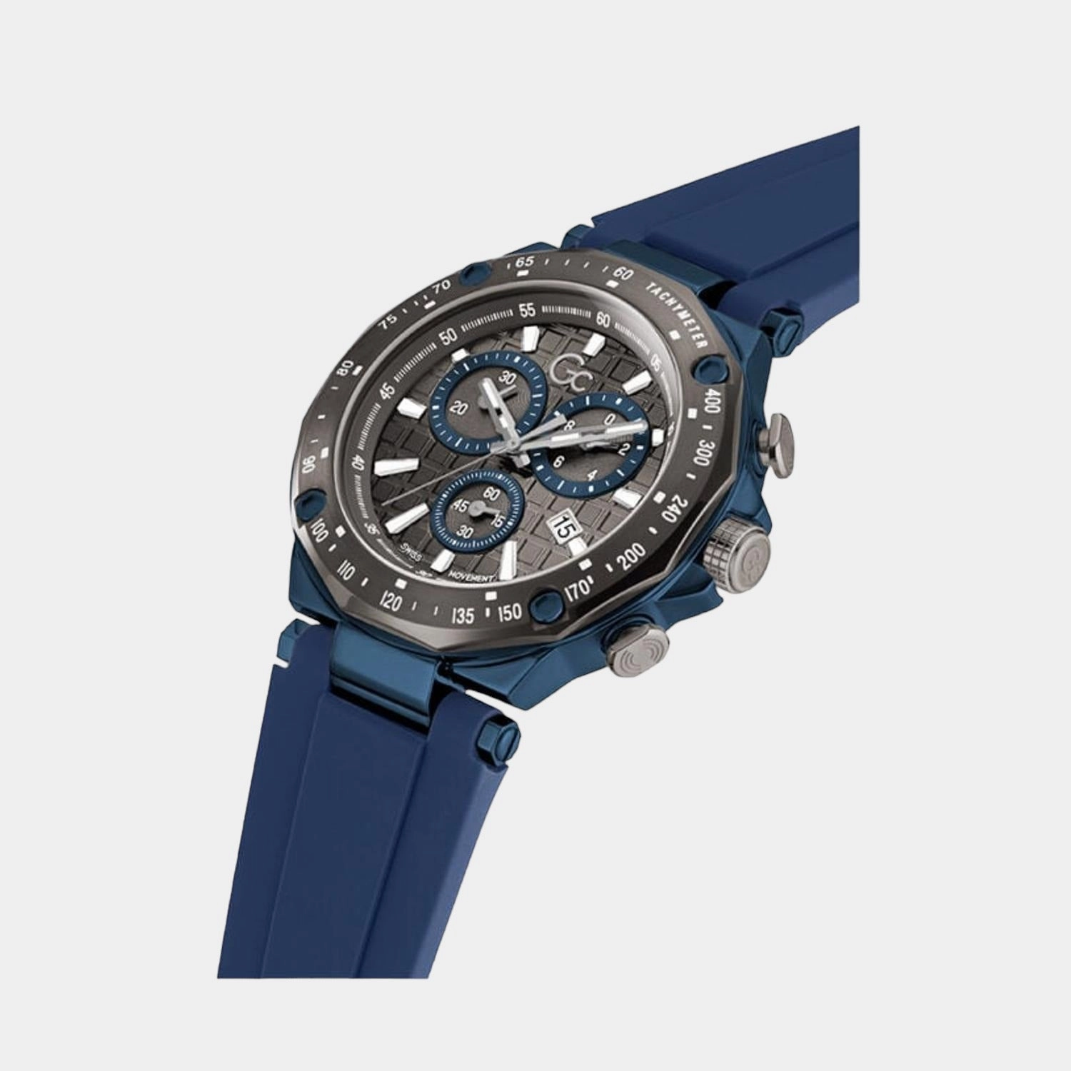 Men's Blue Silicon Chronograph Watch Y81006G5MF
