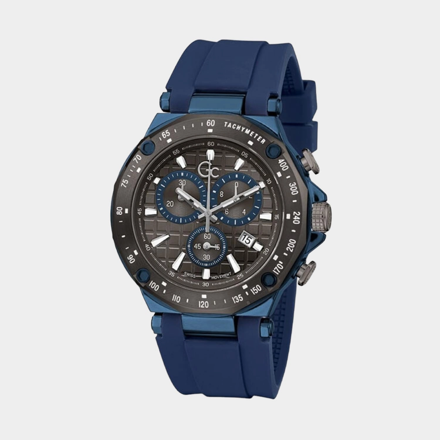 Men's Blue Silicon Chronograph Watch Y81006G5MF