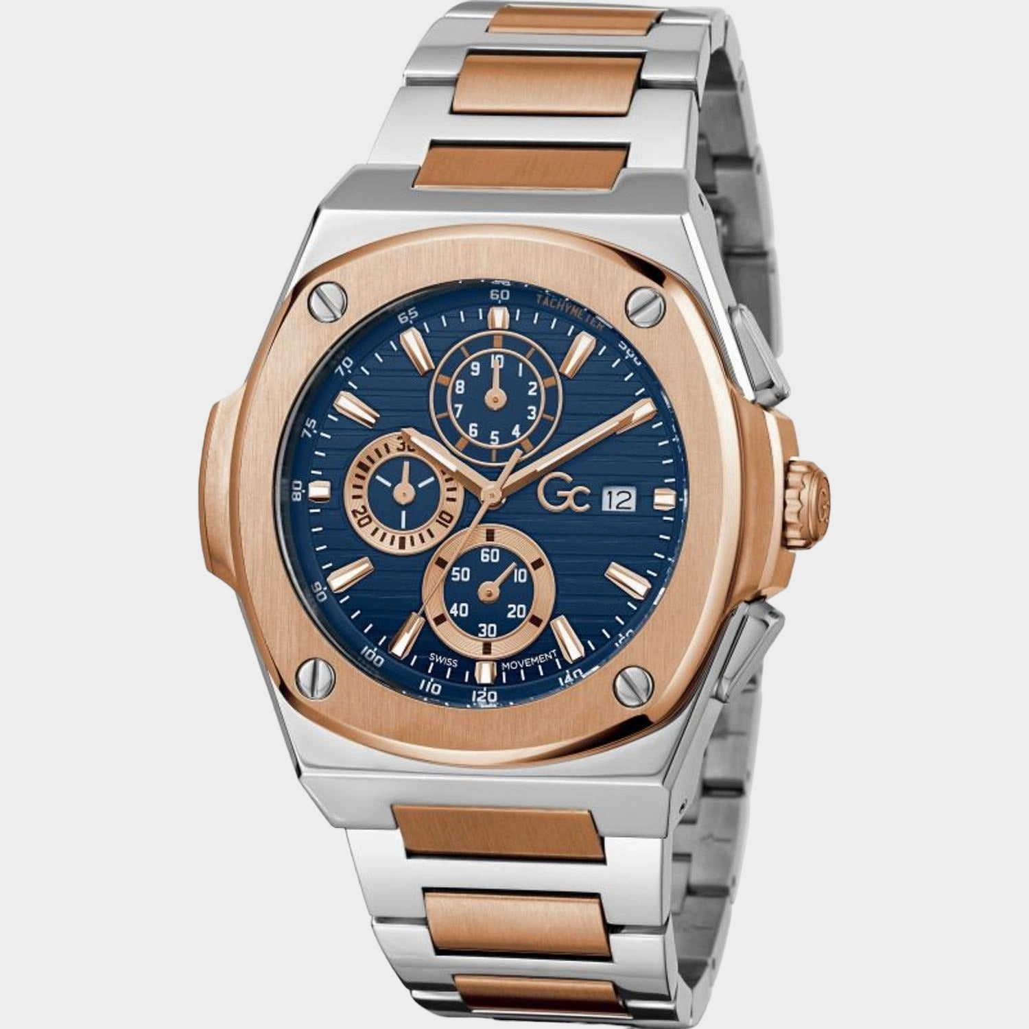 Men's Blue Stainless Steel Chronograph Watch Y99002G7MF