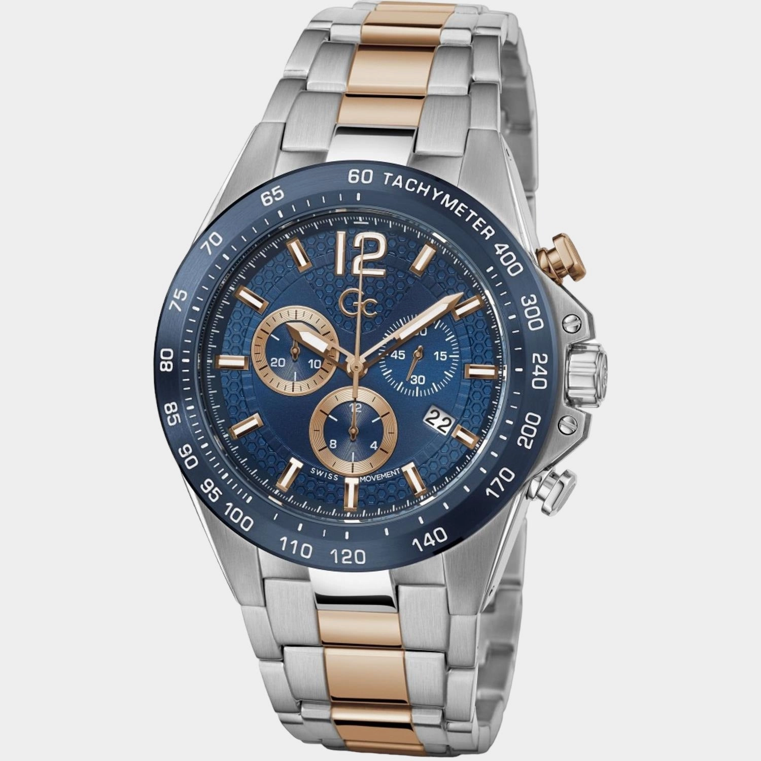 Men's Blue Stainless Steel Chronograph Watch Z07004G7MF