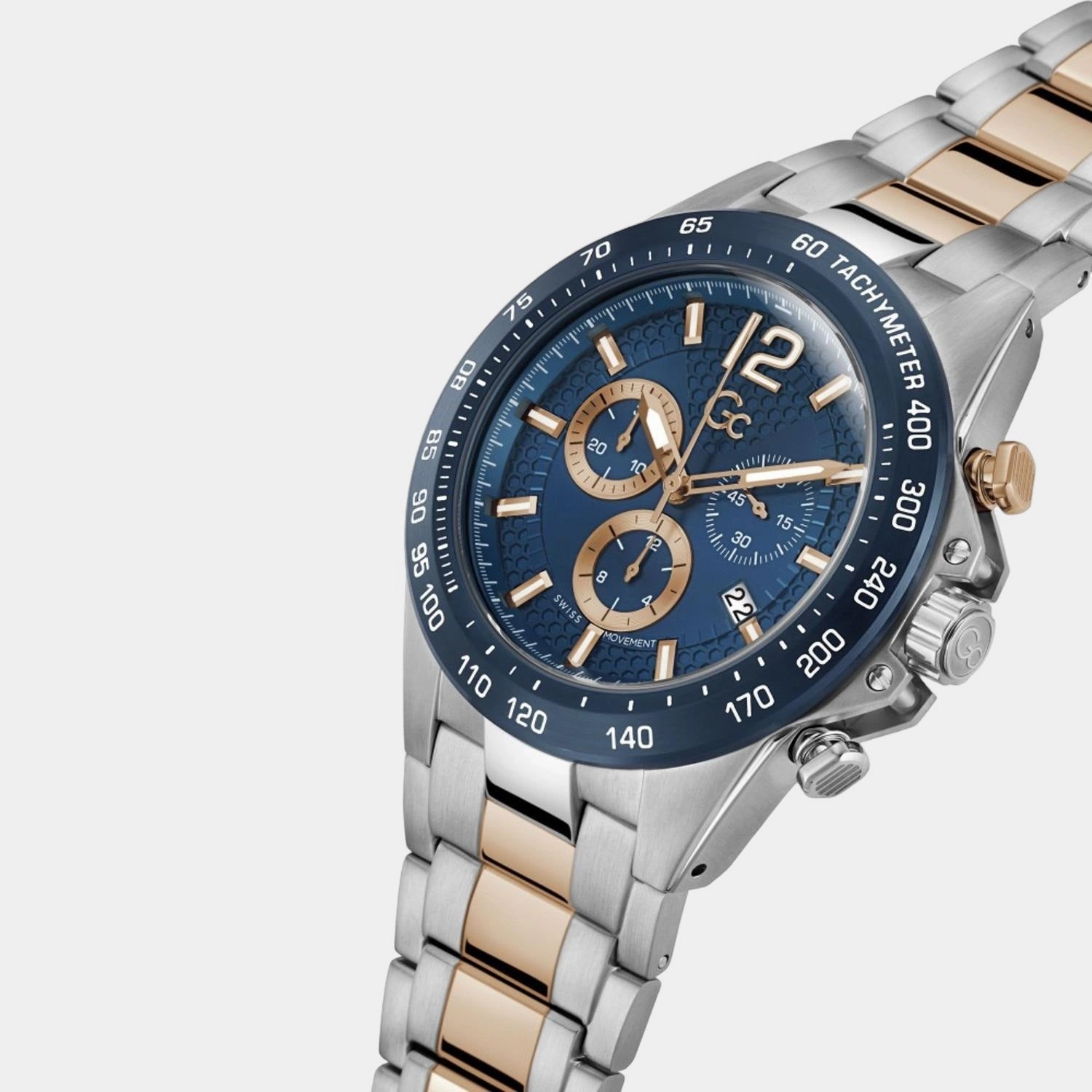 Men's Blue Stainless Steel Chronograph Watch Z07004G7MF
